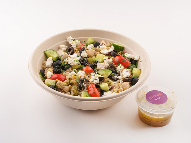 Grill Chicken, Freekeh & Feta Salad